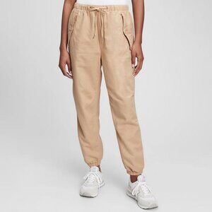 GAP Linen Jogger Pant Beige Utility HIgh Rise 90s Y2k Oversize Loose Neutral